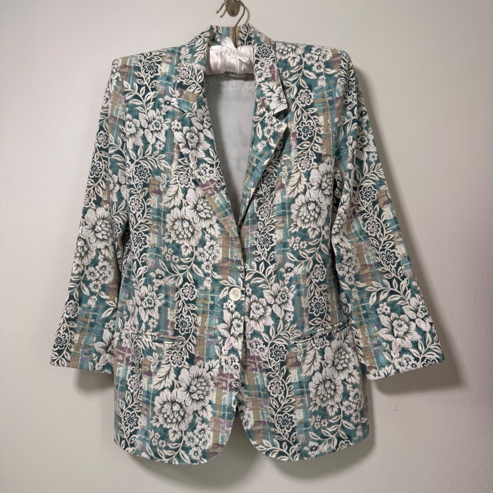 Toni Garment for CC Magic Vintage Floral Blazer Made in USA Small Made in USA